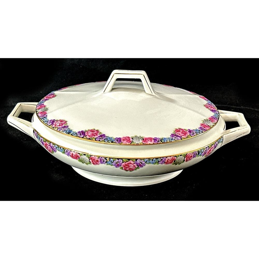 Schönwald Germany Lidded Casserole Dish Floral Vintage German Porcelain - Picture 3 of 11